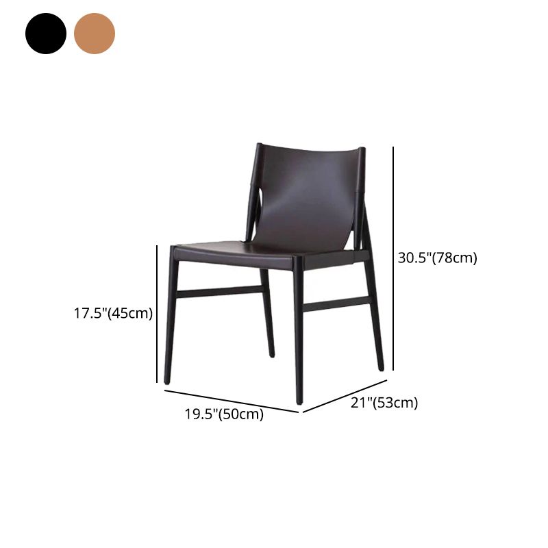 Leather Armless Dining Chairs Home Upholstered Side Chairs with Wood Legs Clearhalo ' kitchen&dining_furn' 'Dining Chairs' 'Dining Tables & Seating' 'dining_chair' 'furn' 'furn_dining_chair' 'Furniture' 'furniture_dining_chair' 'Kitchen & Dining Furniture' 'kitchen' 1200x1200_6c5d732a-099b-4255-9f6d-3068f50667a9