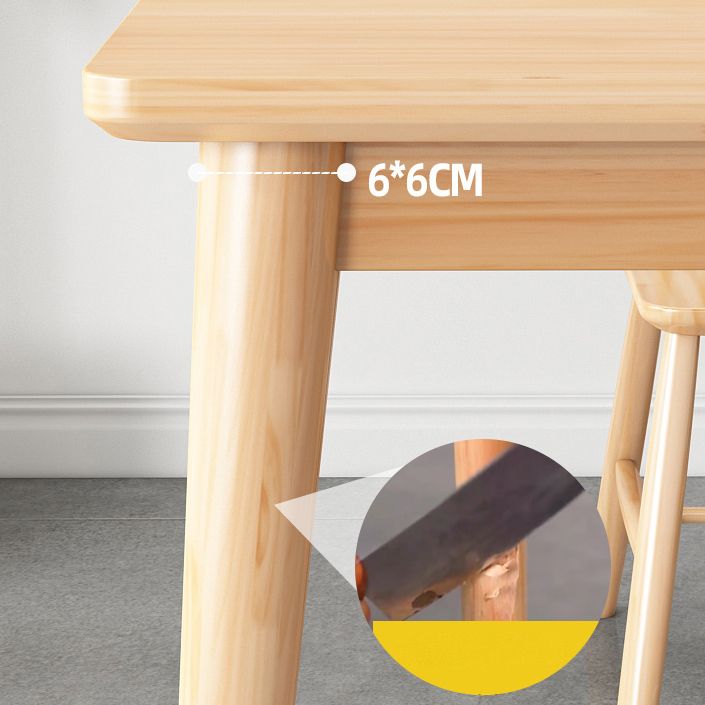 Modern Rectangular Natural Rubberwood Dining Table with 4 Legs Clearhalo 'Dining Tables & Seating' 'Dining Tables' 'dining_table' 'furn' 'furn_dining_table' 'Furniture' 'Kitchen & Dining Furniture' 1200x1200_6c5d79da-6420-4bb6-9b18-044b88adbd4f