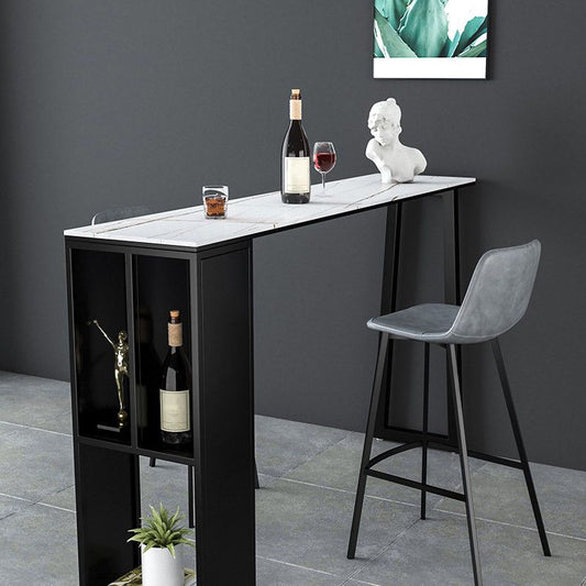 Industrial Metal Bar Stool Faux Leather Indoor Bar Stool with Black Legs