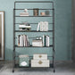 Etagere Iron Bookshelf Open Back Modern Bookcase With Rectangular Shelves