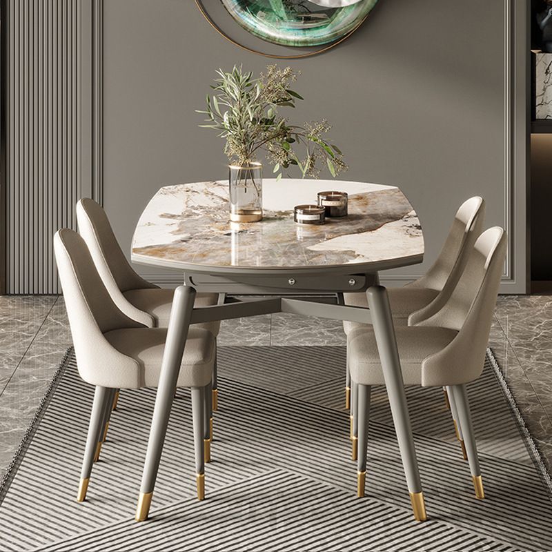 Traditional Luxury Dining Table Round Sintered Stone 4 Legs Dining Table with Wooden Base Clearhalo ' dining_table' 'Dining Tables & Seating' 'Dining Tables' 'furn' 'furn_dining_table' 'Furniture' 'furniture_dining_table' 'Kitchen & Dining Furniture' 'kitchen&dining_furn' 'kitchen' 'kitchen_dining_table' 1200x1200_6c5f5d9d-2e9f-4a91-96d8-0dea2176966b