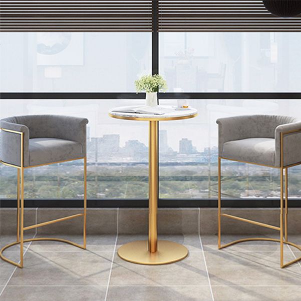 White Stone Bar Table Traditional Luxury Bar Table with Gold Base Clearhalo 'Bar Furniture' 'Bar Tables' 'bar_tables' 'furn' 'furn_bar_tables' 'Furniture' 'furniture_bar_tables' 'Kitchen & Dining Furniture' 1200x1200_6c603982-c883-44cd-99e3-44afe6dc5c6d