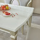Glam Rectangle Dining Table White Faux Marble Tabletop for Home Clearhalo 'Dining Tables & Seating' 'Dining Tables' 'dining_table' 'furn' 'furn_dining_table' 'Furniture' 'Kitchen & Dining Furniture' 1200x1200_6c657cc5-8cd1-4e48-b0aa-c85dea145fe4