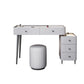 Contemporary Stone Top Vanity with Drawers Grey Vanity Set with Stool