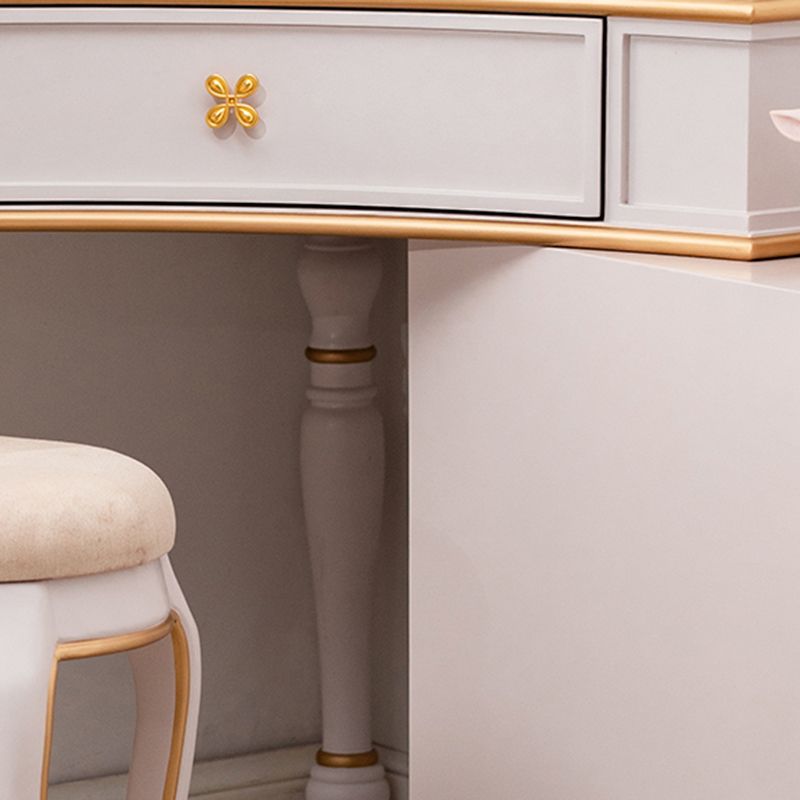 1/4 Drawers Solid Wood Vanity Desk Victorian Makeup Vanity Desk