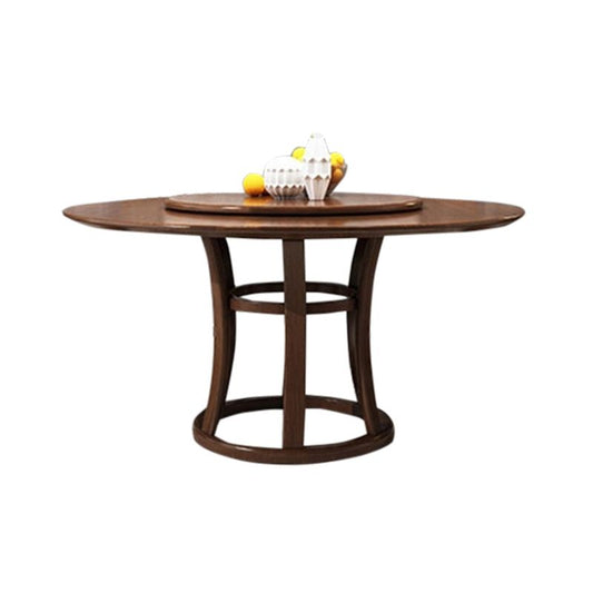 Juego de mesa de comedor de madera maciza de madera de goma.