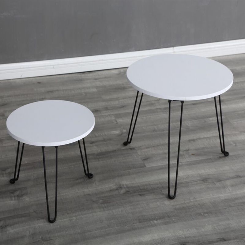 8.6"/12.9"/16.5" Tall Modern 3 Leg Ironcraft Wood Round Top Coffee Table Clearhalo 'Coffee & Accent Tables' 'Coffee Tables' 'coffee_tables' 'furn' 'furn_coffee_tables' 'Furniture' 'furniture_coffee_tables' 'Living Room Furniture' 1200x1200_6c68dbd0-f832-44d1-978e-40acd0166add
