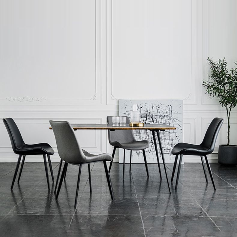 Contemporary Style Dining Chairs Armless Kitchen Side Chairs with Metal Legs Clearhalo ' kitchen&dining_furn' 'Dining Chairs' 'Dining Tables & Seating' 'dining_chair' 'furn' 'furn_dining_chair' 'Furniture' 'furniture_dining_chair' 'Kitchen & Dining Furniture' 'kitchen' 1200x1200_6c68dce1-578e-422e-8bc1-6030b23c44f4