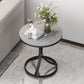 21.6"H Single Leg Metal Base Solid Color Slate Round Coffee Table
