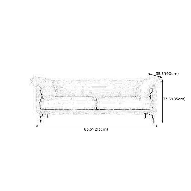 Pillow Top Arm Sectionals 33.46"High Removable Cushion Sofa for Living Room, Beige Clearhalo 'furn' 'furn_sectionals' 'Furniture' 'furniture_sectionals' 'Living Room Furniture' 'Sectionals' 1200x1200_6c69fcf5-5f43-4bf2-afb3-665c2cf93c1b