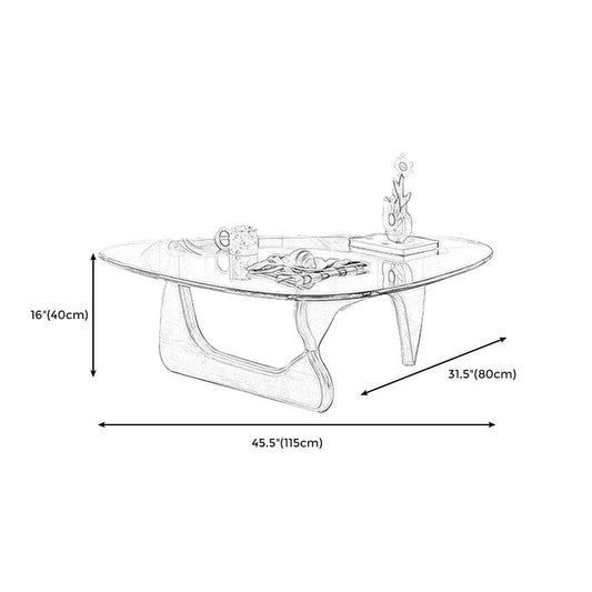 Abstract 1 Single Coffee Table Modern Cocktail Table with Wood Pedestal Clearhalo 'Coffee & Accent Tables' 'Coffee Tables' 'coffee_tables' 'Furniture' 'furniture_coffee_tables' 'Living Room Furniture' 1200x1200_6c6afbda-bb45-410f-84a2-c8c4fe7f7faa
