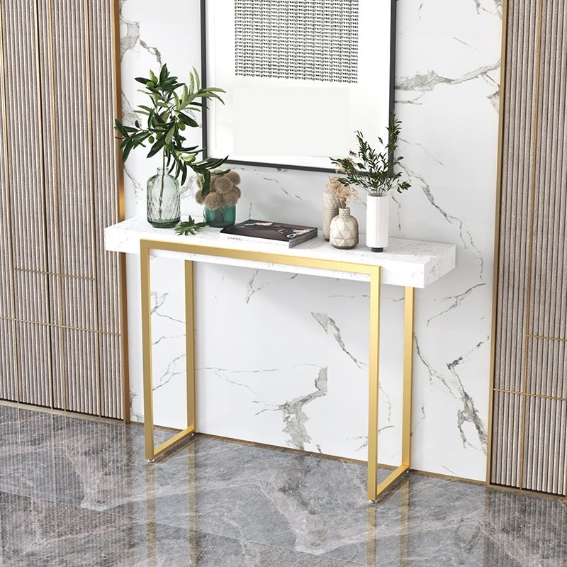 Console di console rettangolo in marmo glam