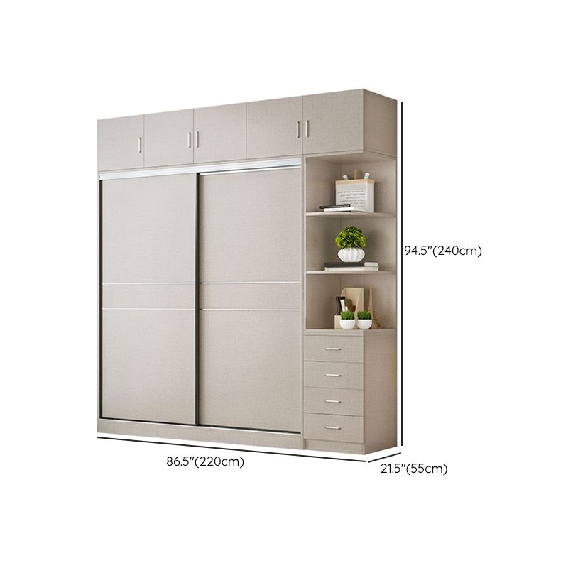 Modern Artificial Wood Wardrobe Freestanding Wardrobe with Sliding Doors for Living Room Clearhalo 'Armoires & Wardrobes' 'armoires_wardrobes' 'Bedroom Furniture' 'furn' 'furn_armoires_wardrobes' 'Furniture' 1200x1200_6c6bd829-ce4b-4152-a917-db40a7e2e0ed