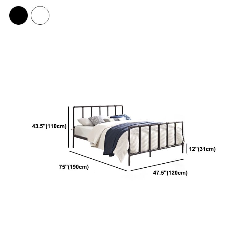 Industrial Style Bed Frame Iron Slat Bed with Headboard and Footboard Clearhalo 'Bedroom Furniture' 'Beds' 'furn' 'furn_beds' 'Furniture' 1200x1200_6c6c2b53-1c47-4b17-9821-3859d16a9d5e