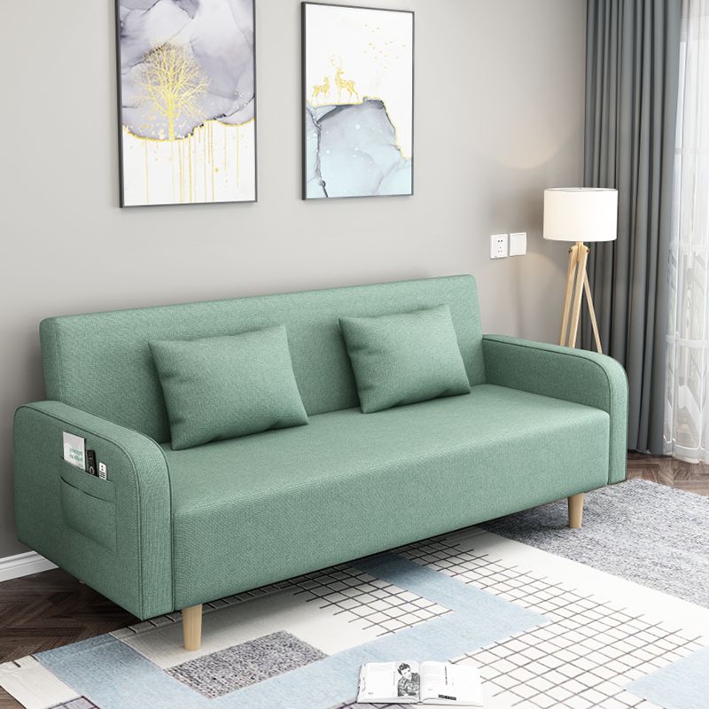 Square Arm Split Back Nordic Fabric 3-seat Sofa Spleeper Sofa 28.74" D x 35.43" H Clearhalo 'furn' 'furn_sofas' 'Furniture' 'furniture_sofas' 'kitchen' 'kitchen_sofas' 'Living Room Furniture' 'Sofa' 'sofas' 1200x1200_6c6d484b-e08b-4c4b-ac59-b4f407beddcf