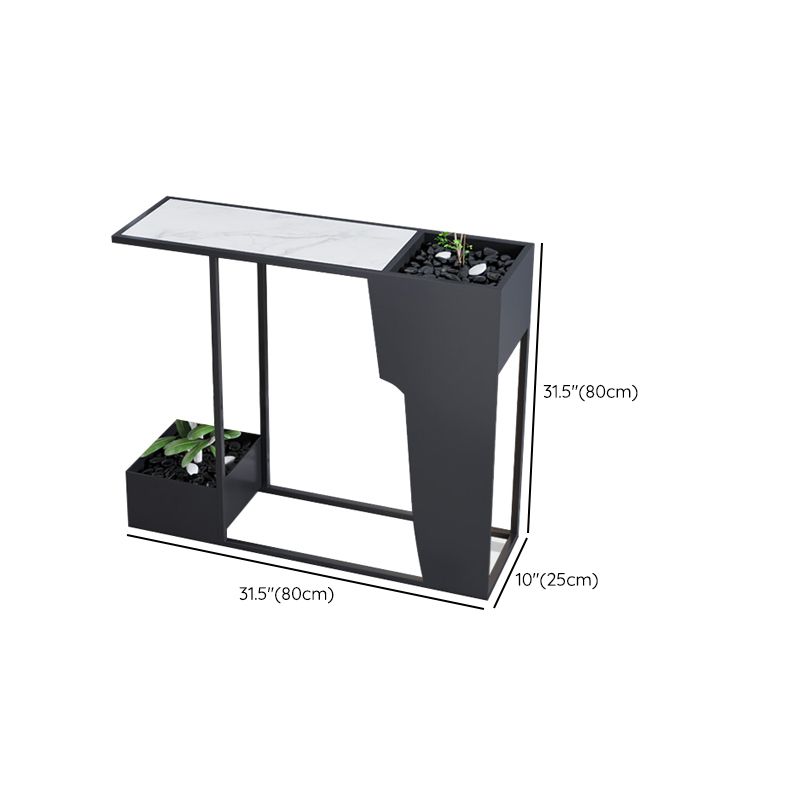 Mesa de consola rectangular contemporánea mesa de sofá de consola negra para hall