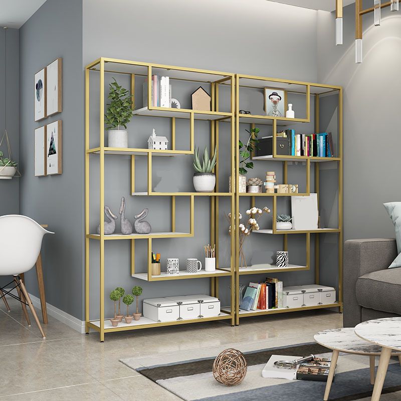 11.8" W X 78.7" H Glam Bookcase Metal Vertical Book Shelf for Bedroom