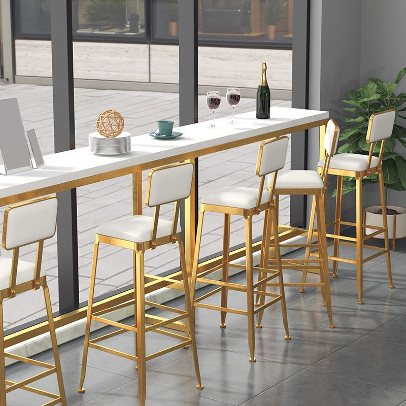 Rectangular Bar-height Table Wood Top Pub Table with Gold Base Clearhalo 'Bar Furniture' 'Bar Tables' 'bar_tables' 'furn' 'furn_bar_tables' 'Furniture' 'Kitchen & Dining Furniture' 1200x1200_6c6f1fa7-9e99-4eb4-b4c1-afe448d57b60