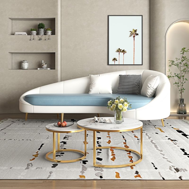 Contemporary Sloped Arm Curved Sofa Sewn Pillow Back Sofa for Living Room, Apartment Clearhalo 'furn' 'furn_sofas' 'Furniture' 'Living Room Furniture' 'Sofa' 'sofas' 1200x1200_6c700d6c-f845-4af5-aefe-b80258e49dab