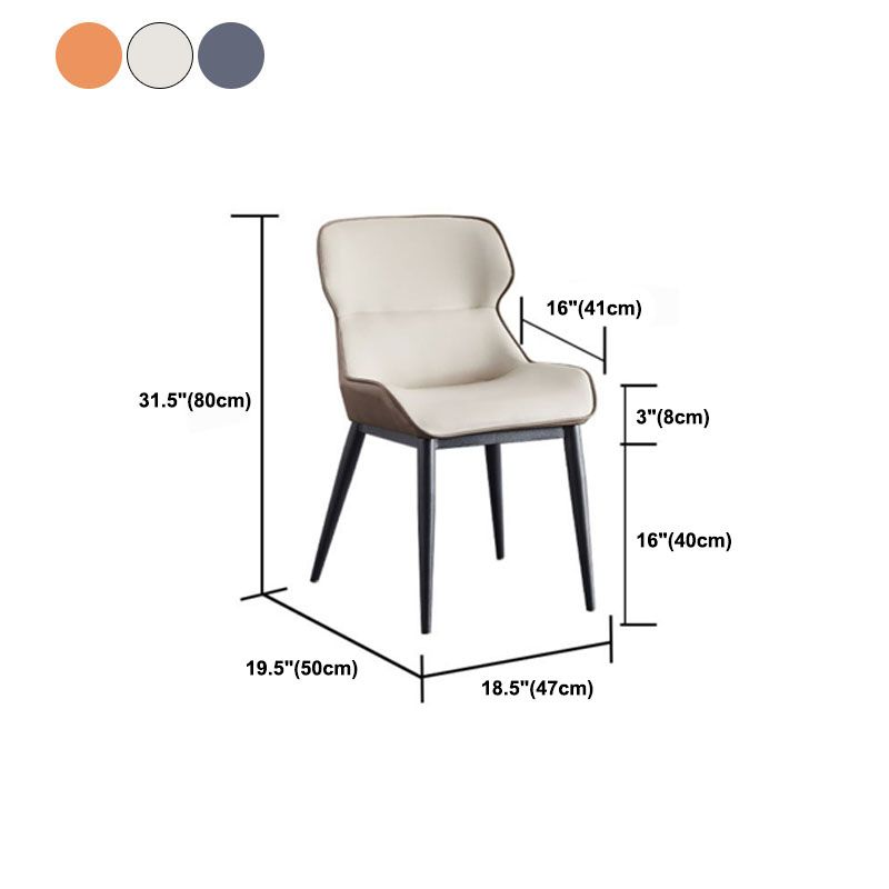 Silla lateral de ala de comedor contemporáneo con patas de metal para cocina