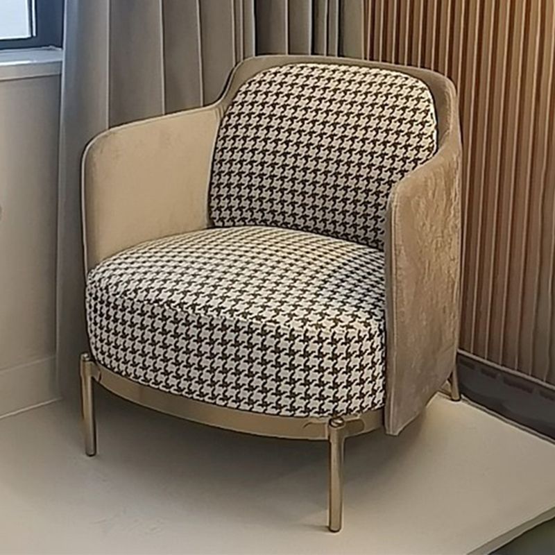 Glam Basic Four Leg Arm Chair Leather Accent Armchair for Bedroom