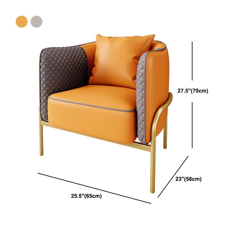 Moderne faux lederen bank met kussen terug voor woonkamer bank