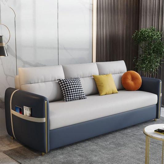 Convertibile contemporaneo convertibile in pelle finta il letto del braccio quadrato con cuscini