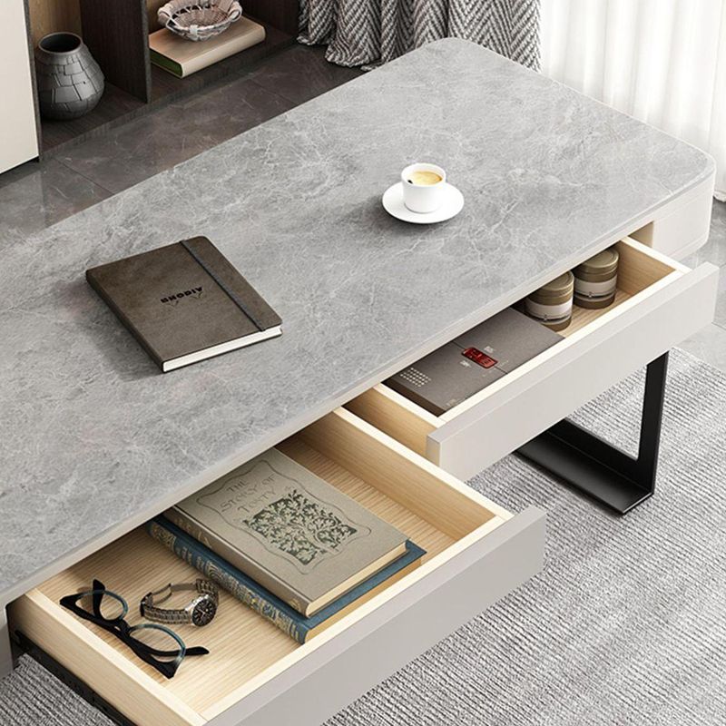 29.5 "H Industrieel Office Desk rechthoekig secretaris -bureau met 2 opslagladen