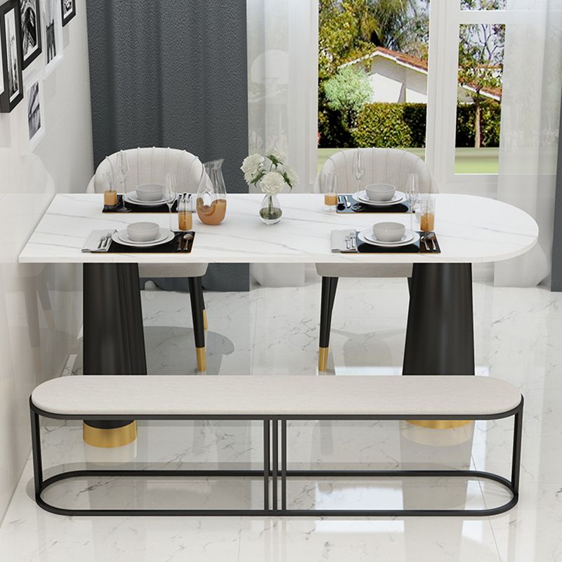 Metal Modern Free Form Dining Table Sintered Stone Top Table with 3 Legs Clearhalo ' dining_table' 'Dining Tables & Seating' 'Dining Tables' 'furn' 'furn_dining_table' 'Furniture' 'furniture_dining_table' 'Kitchen & Dining Furniture' 'kitchen&dining_furn' 'kitchen' 'kitchen_dining_table' 1200x1200_6c7553b6-1879-405a-897f-4280cdc4b1ee