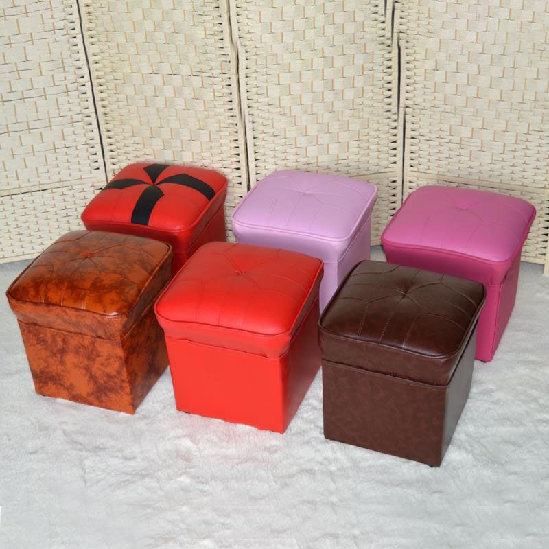 Mid-Century Modern Pouf Ottoman Faux Leather Upholstered Solid Color Square Ottoman Clearhalo 'furn' 'furn_ottomans_poufs' 'Furniture' 'Living Room Furniture' 'Ottomans & Poufs' 'ottomans_poufs' 1200x1200_6c76ecad-b7c9-4b80-bf5f-547c49eb96e6