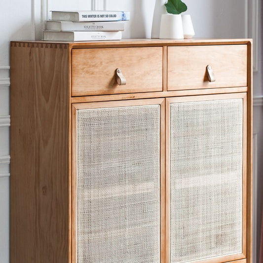 Contemporary Cabinet Rectangle Pine 2 Doors Pendant Pulls Accent Cabinet Clearhalo 'Cabinets & Chests' 'cabinets_chests' 'furn' 'furn_cabinets_chests' 'Furniture' 'Living Room Furniture' 1200x1200_6c7784da-dd8b-4bf5-94b3-4b26d7c05b45