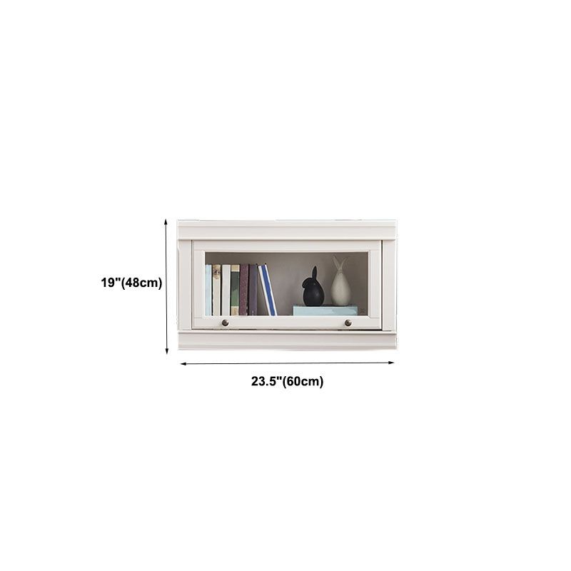 Libreria moderna di stoccaggio chiuso da 12,5 "W White Wohi Legno scaffale con porte di vetro