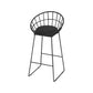 Glam Low Back Bar Stools Metal Dining Stools with Metal Base