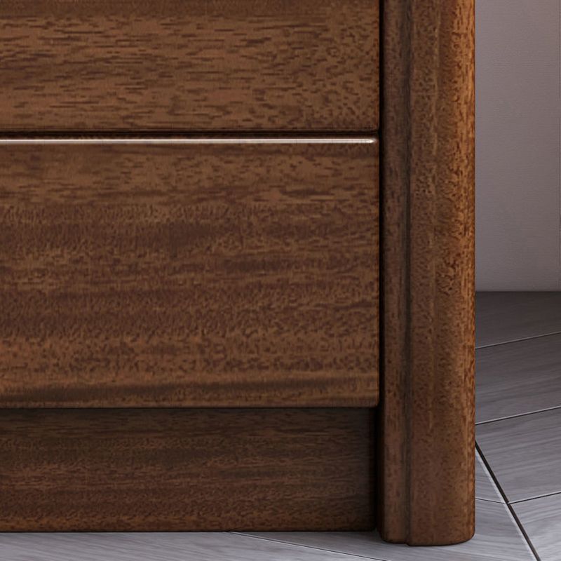 2 Schubladen traditioneller Akzenttisch Nachttisch antikes Finish -Bett Nachttisch