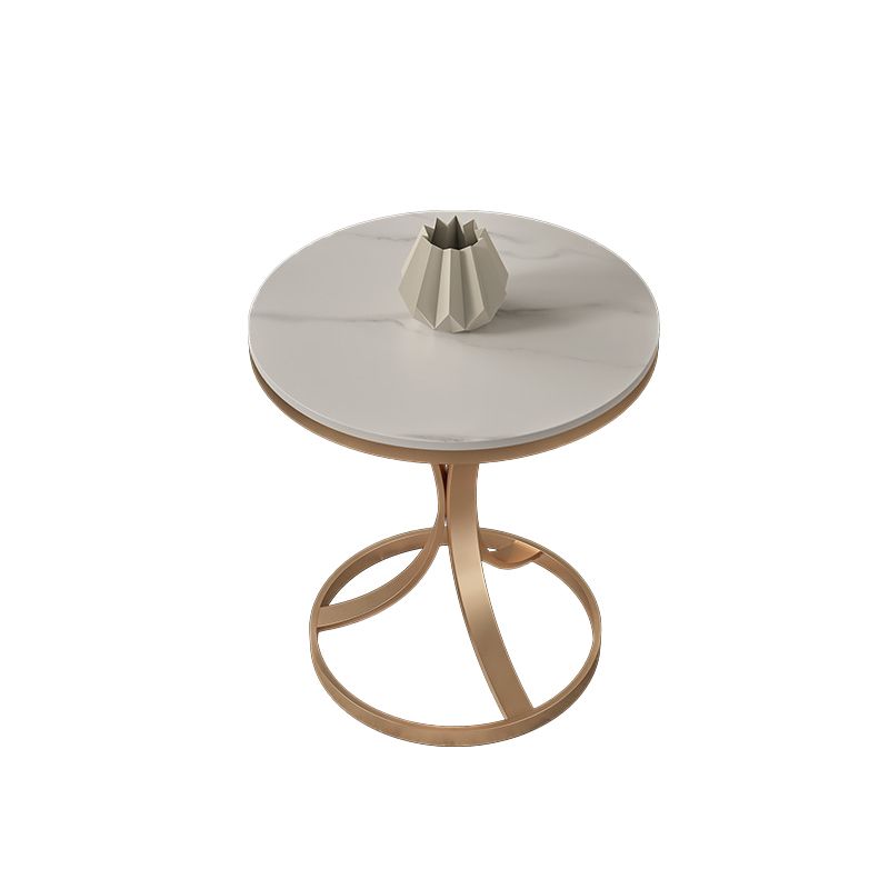 Tavolino moderno tondo in ardesia rotonda da 19,6 pollici di estremità del piedistallo