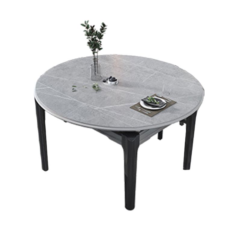 Contemporary Dining Round Table Sintered Stone Table with Wood Legs for Home Clearhalo 'Dining Tables & Seating' 'Dining Tables' 'dining_table' 'furn' 'furn_dining_table' 'Furniture' 'Kitchen & Dining Furniture' 1200x1200_6c7c804b-1ae2-4ce2-a1aa-d49a95fda9fe