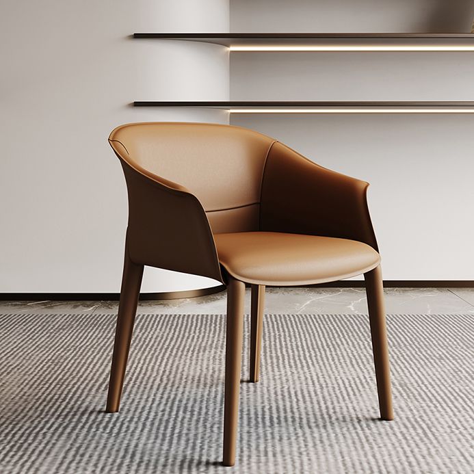 Moderne gestoffeerde gaststoel Faux Leather Dining Arm stoel