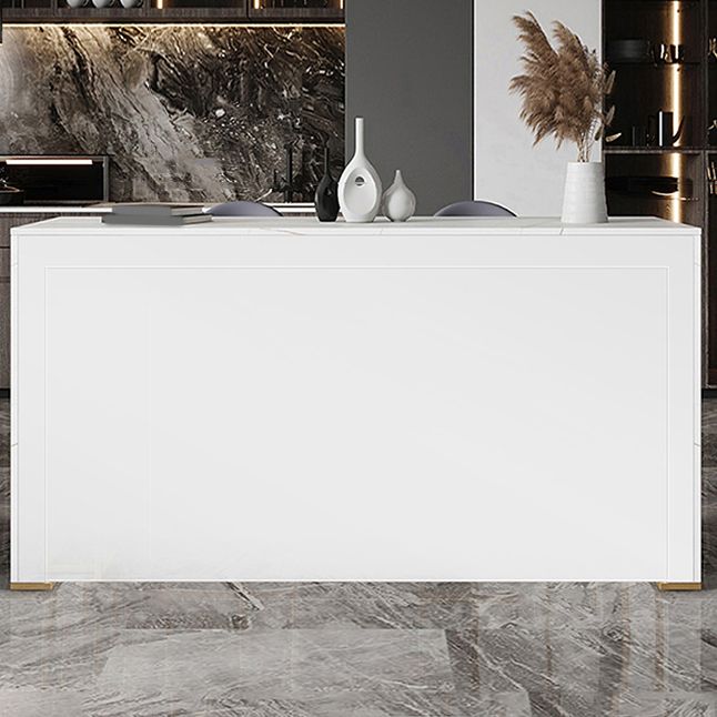 Set tavolo da bar moderno con piano in pietra Tavolo da bar rettangolare da 1/3 pezzi con sgabelli imbottiti