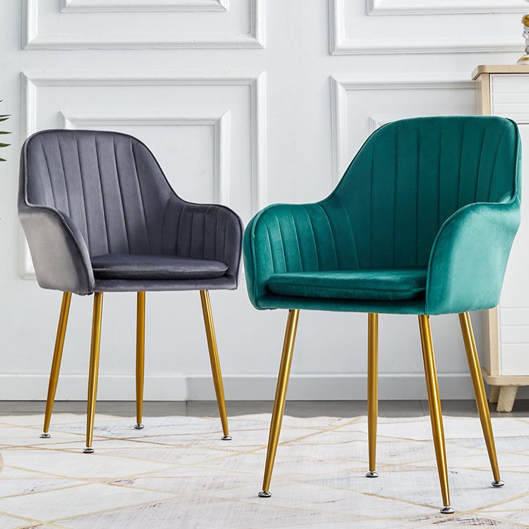 Scandinavian Dining Arm Chair Solid Back Side Chair with Metal Legs for Home Use Clearhalo ' kitchen&dining_furn' 'Dining Chairs' 'Dining Tables & Seating' 'dining_chair' 'furn' 'furn_dining_chair' 'Furniture' 'furniture_dining_chair' 'Kitchen & Dining Furniture' 'kitchen' 1200x1200_6c7dbb96-984c-4029-84a2-884da3ab683c