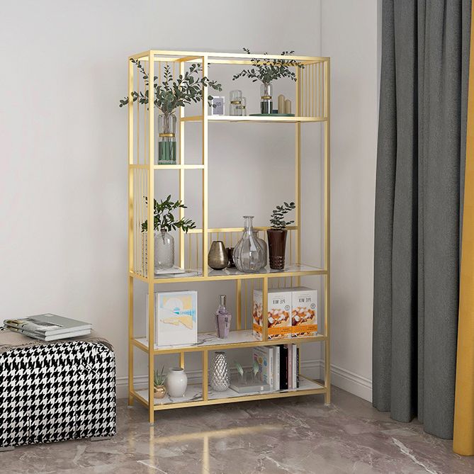 長方形の棚付きの棚の本棚5レベルを開く棚71 "