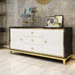 Glam Cabinets Mirrored Buffet 3 Drawers and 2 Doors Buffet Sideboard Clearhalo 'buffet_sideboard' 'Buffets & Sideboards' 'furn' 'furn_buffet_sideboard' 'Furniture' 'Kitchen & Dining Furniture' 1200x1200_6c7ed33e-3cf6-4839-af7c-fad0b02111f8