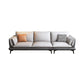 Faux Leather Sofa & Chaise Modern Flared Arm Sofa in Light Grey