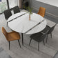 Modern Style Round 4 Legs Table Stone Dining Room Home Furniture with Drop-Leaf Clearhalo ' dining_table' 'Dining Tables & Seating' 'Dining Tables' 'furn' 'furn_dining_table' 'Furniture' 'furniture_dining_table' 'Kitchen & Dining Furniture' 'kitchen&dining_furn' 'kitchen' 'kitchen_dining_table' 1200x1200_6c7fae22-2701-41b4-bbcb-967478318a56