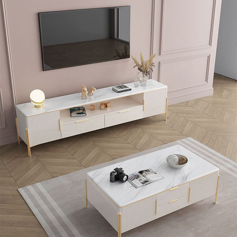 Glam Stone Stand Console Drawers Included Media Console with Legs Clearhalo 'furn' 'furn_tv_stands_entertainment_centers' 'Furniture' 'Living Room Furniture' 'TV Stands & Entertainment Centers' 'TV Stands & Media Storage Furniture' 'tv_stands_entertainment_centers' 1200x1200_6c80d9d3-82aa-4105-8740-fc9b836a2235