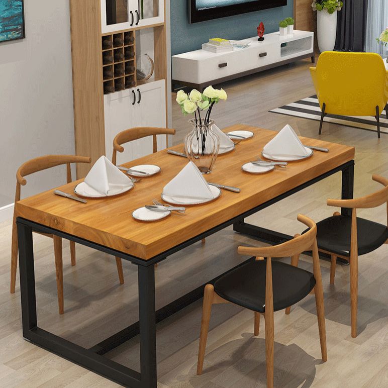 Industrial Sled Dining Table Set 1/2/5 Pieces Solid Wood Dinette Set for Shop Clearhalo 'Dining Room Sets' 'Dining Tables & Seating' 'dining_room_set' 'furn' 'furn_dining_room_set' 'Furniture' 'Kitchen & Dining Furniture' 1200x1200_6c81abbe-8bdd-4507-83c4-477b752a35b3