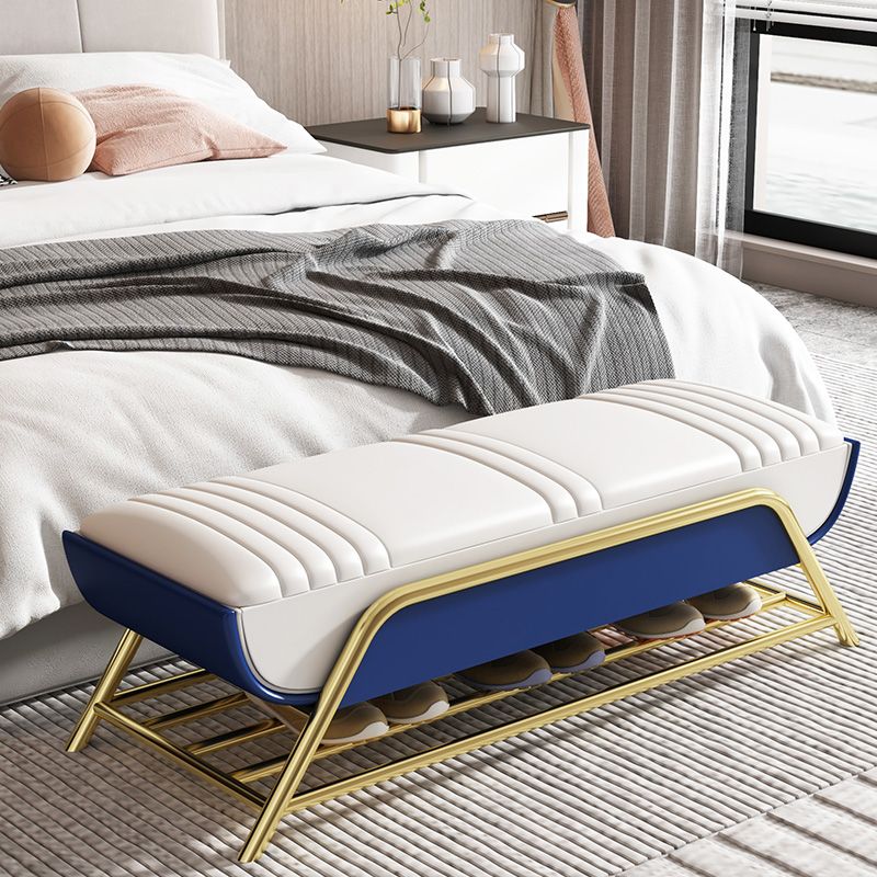 Glam Faux Leather Bench Flip Top Solid Color Bench for Living Room Clearhalo 'Benches' 'Chairs & Seating' 'furn' 'furn_benches' 'Furniture' 'Living Room Furniture' 1200x1200_6c82afca-64d8-4bef-b474-1101667affb4