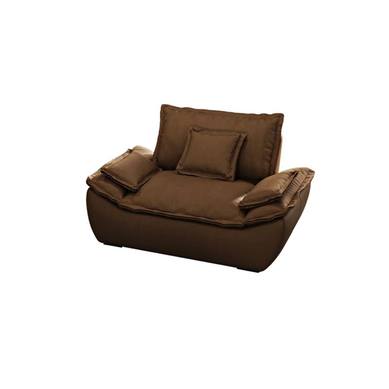 Colora stazionaria Resistente alla pelle in fux soggiorno braccio top braccio marrone scuro