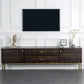Glam Brown Media Console Wood TV Console with Metal Legs for Living Room Clearhalo 'furn' 'furn_tv_stands_entertainment_centers' 'Furniture' 'Living Room Furniture' 'TV Stands & Entertainment Centers' 'TV Stands & Media Storage Furniture' 'tv_stands_entertainment_centers' 1200x1200_6c84e29b-c127-42f3-8192-8e415e913c2c