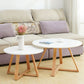Table basse ronde en bois de style moderne, table de cocktail à pieds croisés