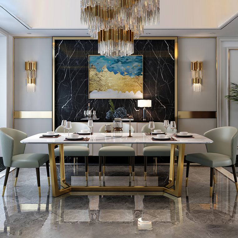 Modern 1/2/5/6/7 Pieces Dining Set Rectangle Stone Dining Table Set for Home Clearhalo 'Dining Room Sets' 'Dining Tables & Seating' 'dining_room_set' 'furn' 'furn_dining_room_set' 'Furniture' 'Kitchen & Dining Furniture' 1200x1200_6c869903-6b7a-4d2e-8e32-85acc6702b1d